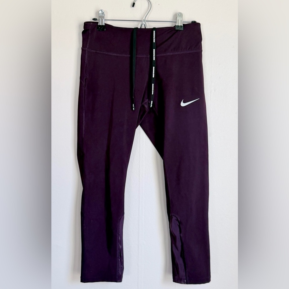 Nike Dri-FIT Leggings Womens Small Plum Purple Cropped Running Athletic Pants